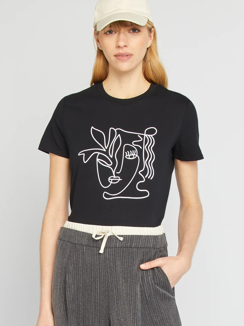 printed t-shirt-black